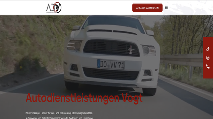 Autodienstleistungen Vogt – Website von Web.Agentur