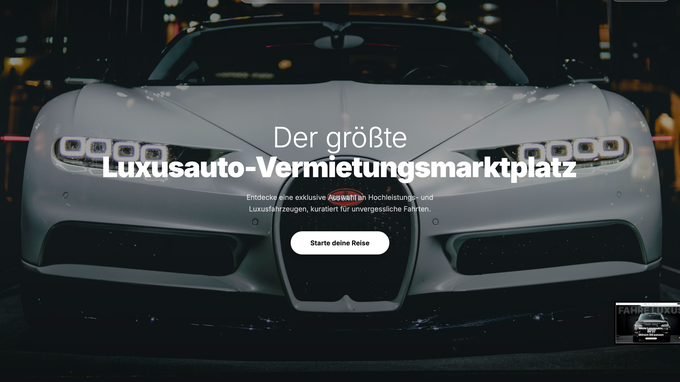 Velurion Luxusauto-Marktplatz – Website von Web.Agentur